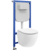 Mexen Lena Unterputz-WC-Set mit pneumatischer Tex Air E Tragwerk, WC-Tornado-Schüssel und Soft-Close-Sitz, weiß