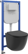 Mexen Lena Unterputz WC-Set Tex E mit WC-Schüssel Tornado und Soft-Close-Sitz, schwarz matt - 610930221085T
