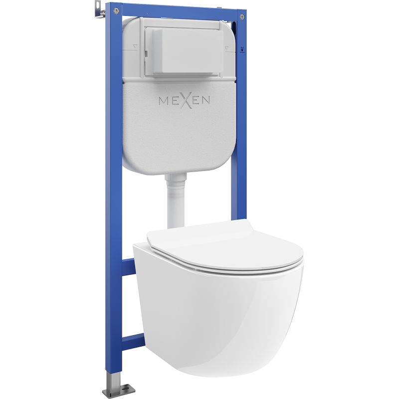 Mexen Lena Unterputz-WC-Set Tex E mit Rahmen, WC-Schüssel und Soft-Close-Sitz, weiß - 610930224000