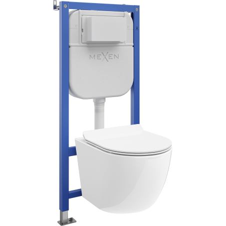 Mexen Lena Unterputz-WC-Set Tex E mit Rahmen, WC-Schüssel und Soft-Close-Sitz, weiß - 610930224000