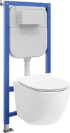 Mexen Lena Unterputz-WC-Set Tex E mit Rahmen, WC-Schüssel und Soft-Close-Sitz, weiß - 610930224000