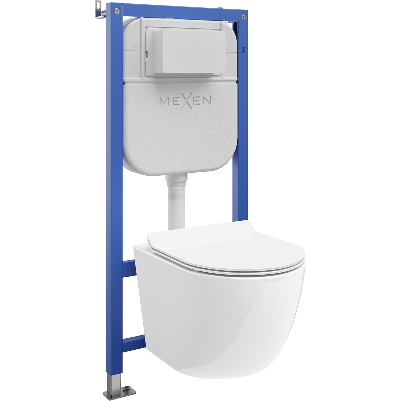 Mexen Lena Unterputz-WC-Set mit pneumatischem Rahmen Tex Air E, mit WC-Schüssel und Softclose-Sitz, weiß - 610930224000A