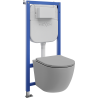 Mexen Lena Unterputz-WC-Set mit pneumatischem Gestell Tex Air E, WC-Schüssel und Soft-Close-Sitz, hellgrau matt - 610930224061A