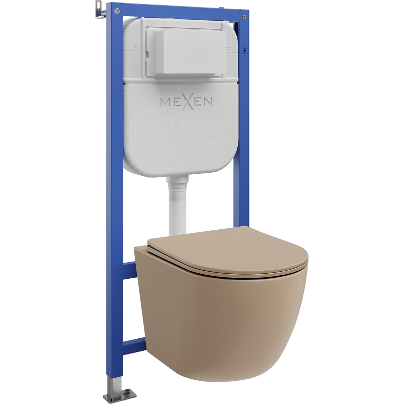 Mexen Lena Unterputz-WC-Set Tex E mit WC-Schüssel und Soft-Close-Sitz, Cappuccino matt - 610930224064