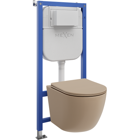 Mexen Lena Unterputz-WC-Set Tex E mit WC-Schüssel und Soft-Close-Sitz, Cappuccino matt - 610930224064