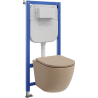 Mexen Lena Unterputz-WC-Set Tex E mit WC-Schüssel und Soft-Close-Sitz, Cappuccino matt - 610930224064
