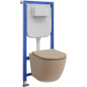 Mexen Lena Unterputz-WC-Set pneumatischer Rahmen Tex Air E mit WC-Schüssel und Soft-Close-Sitz, Cappuccino matt - 610930224064A