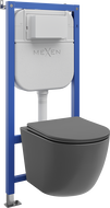 Mexen Lena Unterputz-WC-Set Tex E mit WC-Schüssel und Absenkautomatik, dunkelgrau matt - 610930224071