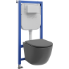 Mexen Lena Unterputz-WC-Set Tex Air E pneumatischer Rahmen mit WC-Schüssel und Soft-Close-Sitz, dunkelgrau matt - 610930224071A