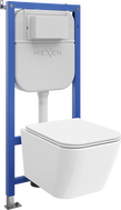 Mexen Madox Unterputz-WC-Set Rahmen Tex E mit WC-Schüssel und Soft-Close-Sitz, weiß - 610930154000