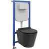 Mexen Rico Unterputz-WC-Set mit pneumatischer Tex Air E Vorrichtung, WC-Schüssel Tornado und Absenkautomatik, schwarzmatt