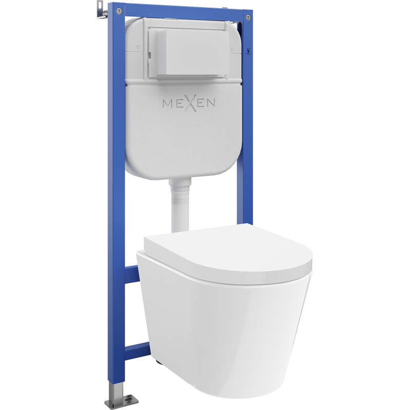 Mexen Rico Unterputz-WC-Set Tex Air E mit pneumatischem Gestell, WC-Schüssel und Softclose-Sitz, weiß - 610930720200A