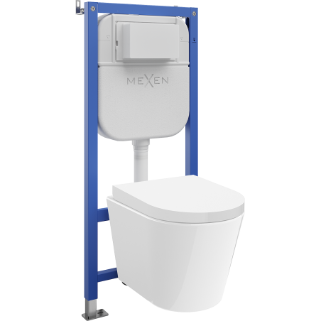 Mexen Rico Unterputz-WC-Set Tex Air E mit pneumatischem Gestell, WC-Schüssel und Softclose-Sitz, weiß - 610930720200A