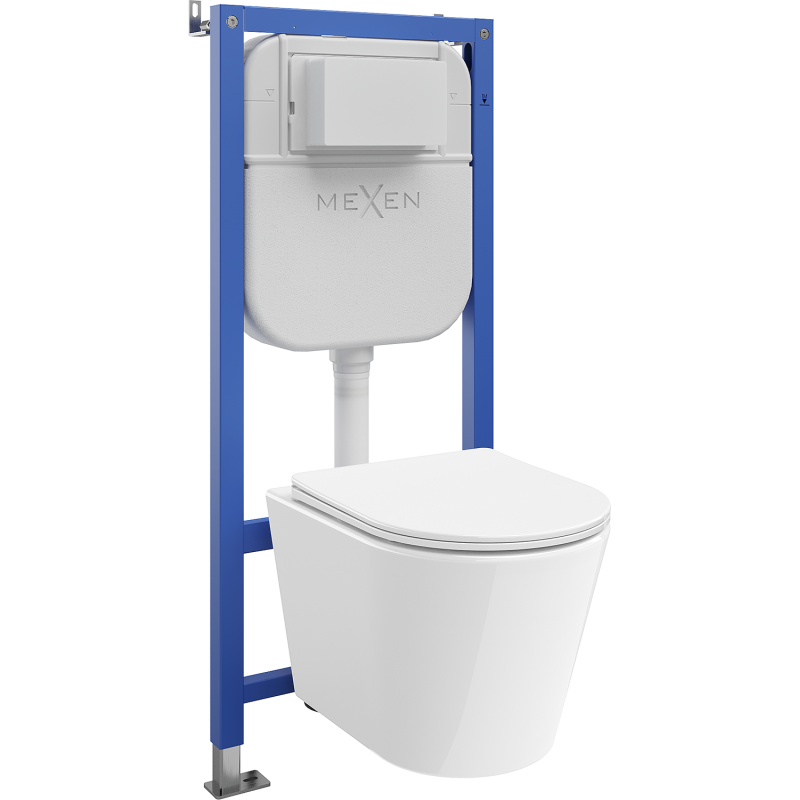 Mexen Rico Unterputz-WC-Set mit pneumatischem Rahmen Tex Air E, WC-Schüssel und Absenkautomatik, weiß - 610930720300A