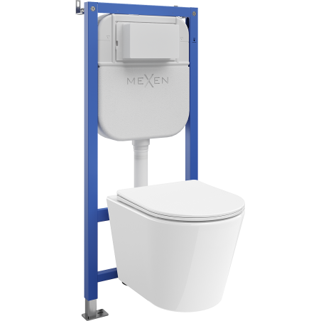 Mexen Rico Unterputz-WC-Set mit pneumatischem Rahmen Tex Air E, WC-Schüssel und Absenkautomatik, weiß - 610930720300A