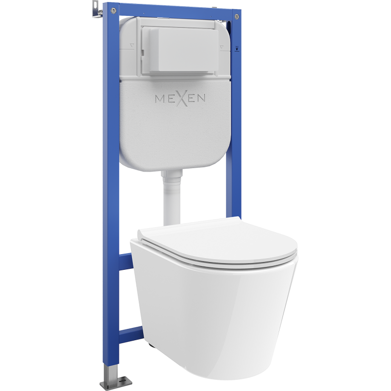 Mexen Rico Unterputz-WC-Set mit pneumatischem Tex Air E Gestell, WC-Schüssel und Softclose-Sitz, weiß - 610930720500A