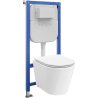 Mexen Rico Unterputz-WC-Set mit pneumatischem Tex Air E Gestell, WC-Schüssel und Softclose-Sitz, weiß - 610930720500A