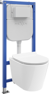 Mexen Rico Unterputz-WC-Set mit pneumatischem Tex Air E Rahmen, WC-Schüssel Tornado und Absenkautomatik, weiß - 610930724000TA