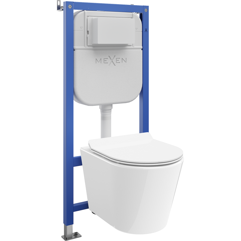 Mexen Rico Unterputz-WC-Set Tex Air E mit pneumatischem Gestell, WC-Schüssel und Soft-Close-Sitz, weiß - 610930724000A