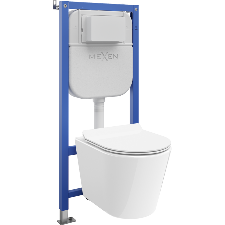 Mexen Rico Unterputz-WC-Set Tex Air E mit pneumatischem Gestell, WC-Schüssel und Soft-Close-Sitz, weiß - 610930724000A