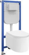 Mexen Sofia Unterputz-WC-Set mit pneumatischem Tex Air E Gestell, Tornado WC-Schüssel und Softclose-Sitz, weiß