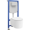 Mexen Sofia Unterputz-WC-Set mit pneumatischem Tex Air E Gestell, WC-Schüssel Tornado und Soft-Close-Sitz, weiß