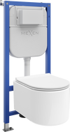 Mexen Sofia Unterputz-WC-Set mit pneumatischem Tex Air E-Rahmen, WC-Schüssel und Absenkautomatik-Sitz, weiß - 610930540500A