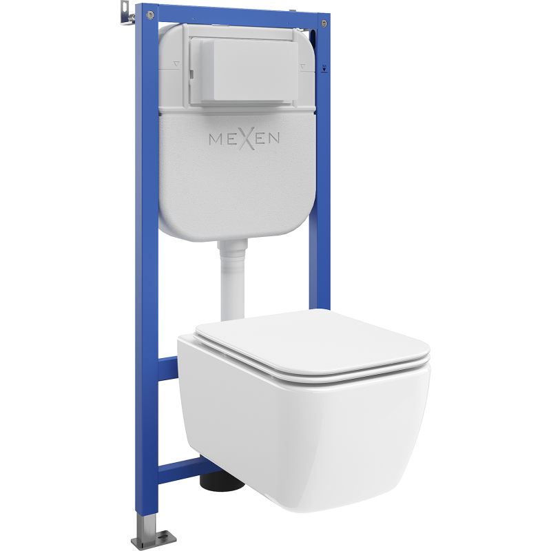 Mexen Stella Unterputz-WC-Set mit pneumatischem Rahmen Tex Air E, WC-Schüssel und Absenkautomatiksitz, weiß - 610930680900A