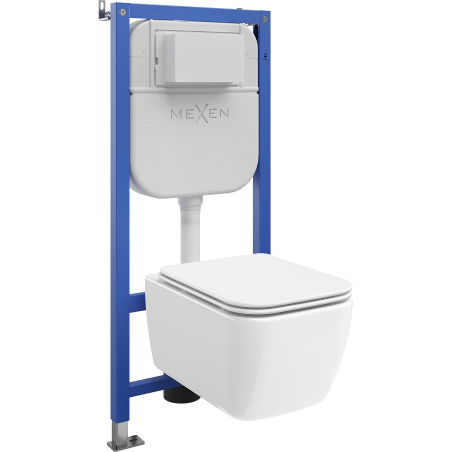 Mexen Stella Unterputz-WC-Set mit pneumatischem Rahmen Tex Air E, WC-Schüssel und Absenkautomatiksitz, weiß - 610930680900A