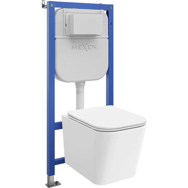 Mexen Teo Unterputz WC-Set Rahmen Tex E mit WC-Schüssel Tornado und Soft-Close-Sitz, weiß - 610930850600T