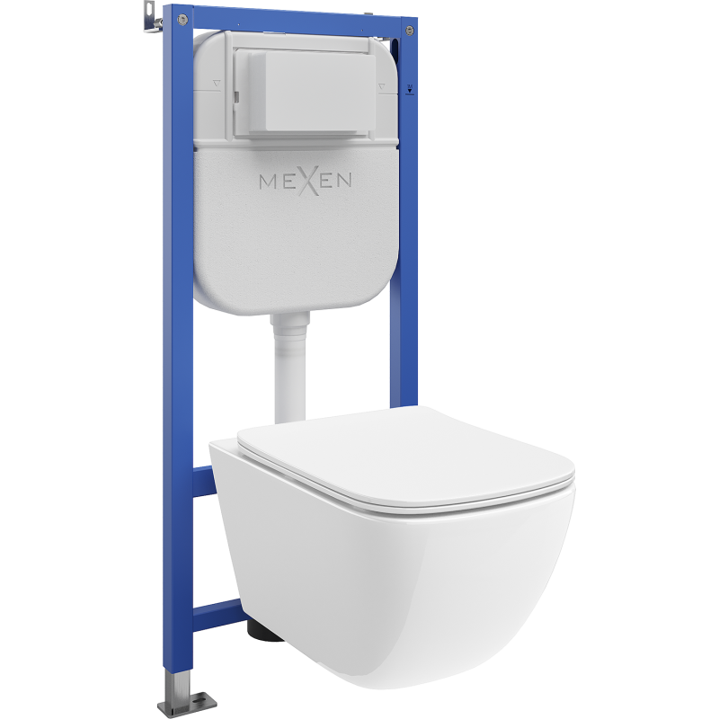 Mexen Timo Unterputz-WC-Set Tex E mit WC-Schüssel Tornado und Soft-Close-Sitz, weiß - 610930650200T
