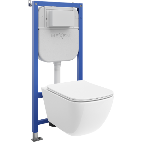 Mexen Timo Unterputz-WC-Set Tex Air E mit pneumatischem Gestell, Tornado-WC und Softclose-Sitz, weiß - 610930650200TA