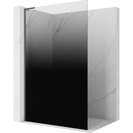 Mexen Kioto L Duschwand Walk-in 70 x 200 cm, Ombre Schwarz 8 mm, Gebürstetes Gun Gray - 800-070-103-66-76