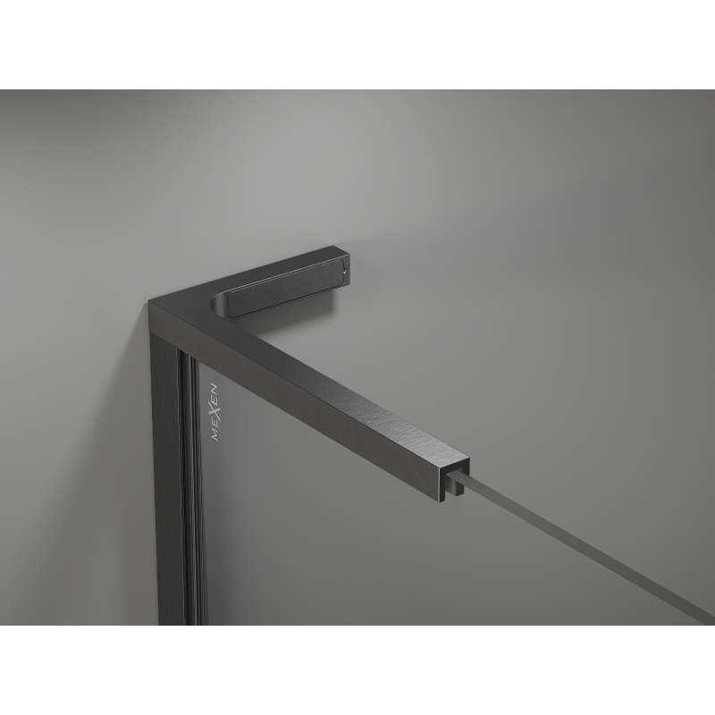 Mexen Kioto L Duschwand Walk-in 80 x 200 cm, Ombre Schwarz 8 mm, Gun Gray gebürstet - 800-080-103-66-76