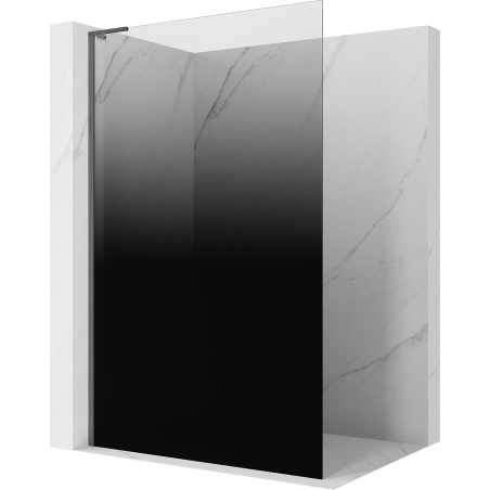 Mexen Kioto L Duschwand Walk-in 80 x 200 cm, Ombre Schwarz 8 mm, Gun Gray gebürstet - 800-080-103-66-76