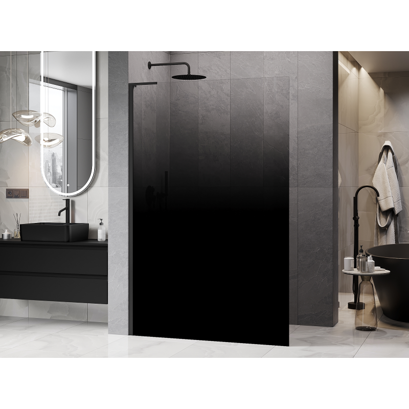 Mexen Kioto L Duschwand Walk-in 110 x 200 cm, ombre schwarz 8 mm, schwarz - 800-110-103-70-76
