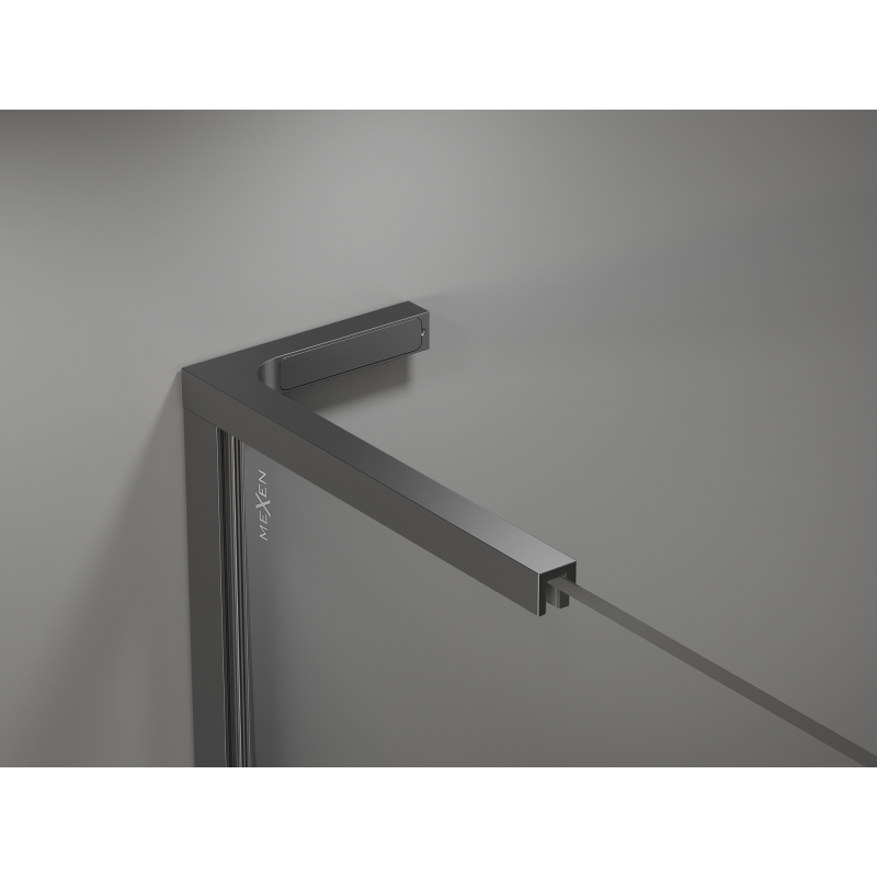 Mexen Kioto L Duschwand Walk-in 110 x 200 cm, Ombre schwarz 8 mm, Gun Metal - 800-110-103-95-76