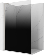 Mexen Kioto L Duschwand Walk-in 90 x 200 cm, Ombre Schwarz 8 mm, Gebürsteter Nickel - 800-090-103-97-76