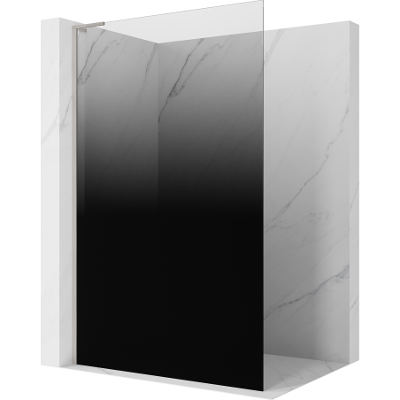 Mexen Kioto L Duschwand Walk-in 100 x 200 cm, ombre schwarz 8 mm, gebürsteter Nickel - 800-100-103-97-76