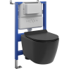 Mexen Carmen Unterputz-WC-Set Tex Air XS-F mit pneumatischem Rahmen, WC-Schüssel und Soft-Close-Sitz, schwarzmatt