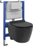 Mexen Carmen Unterputz-WC-Set Tex Air XS-F mit pneumatischem Rahmen, WC-Schüssel und Soft-Close-Sitz, schwarzmatt