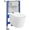 Mexen Carmen Unterputz-WC-Set Pneumatikrahmen Tex Air XS-F mit WC-Schüssel Tornado und Absenkautomatik-Sitz, weiß