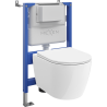 Mexen Carmen Unterputz-WC-Set pneumatischer Rahmen Tex Air XS-F mit Tornado-WC-Schale und softschließendem Sitz, weiß