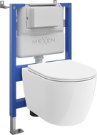 Mexen Carmen Unterputz-WC-Set pneumatischer Rahmen Tex Air XS-F mit Tornado-WC-Schale und softschließendem Sitz, weiß