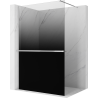Mexen Kioto+ Duschelement mit Ablage Walk-in 110 x 200 cm, Ombre schwarz 8 mm, Chrom - 800-110-121-01-76