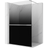 Mexen Kioto+ Duschwand mit Ablage Walk-in 150 x 200 cm, Ombre Schwarz 8 mm, Chrom - 800-150-121-01-76