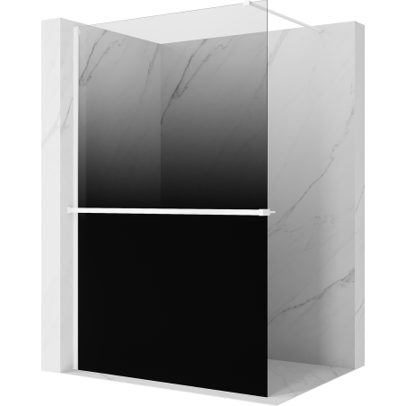 Mexen Kioto+ Duschwand mit Ablage Walk-in 70 x 200 cm, ombre schwarz 8 mm, weiß - 800-070-121-20-76