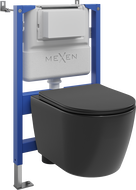 Mexen Carmen Unterputz-WC-Set Tex Air XS-F mit pneumatischem Rahmen, WC-Schüssel und Soft-Close-Sitz, schwarzmatt