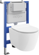 Mexen Carmen WC Unterputz-Set pneumatischer Rahmen Tex Air XS-F mit WC-Schüssel und Soft-Close-Toilettendeckel, Weiß