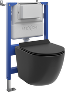 Mexen Lena Unterputz-WC-Set pneumatischer Rahmen Tex Air XS-F mit WC-Schüssel und Softclose-Sitz, schwarz matt - 610830220185A